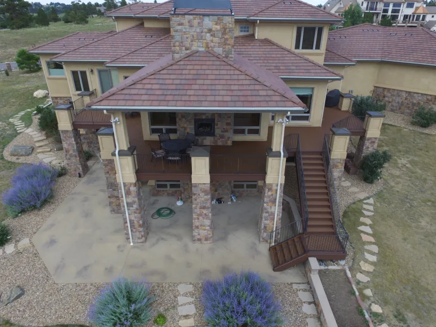 Custom Decks spiced rum deck trex vintage lantern accent parker colorado