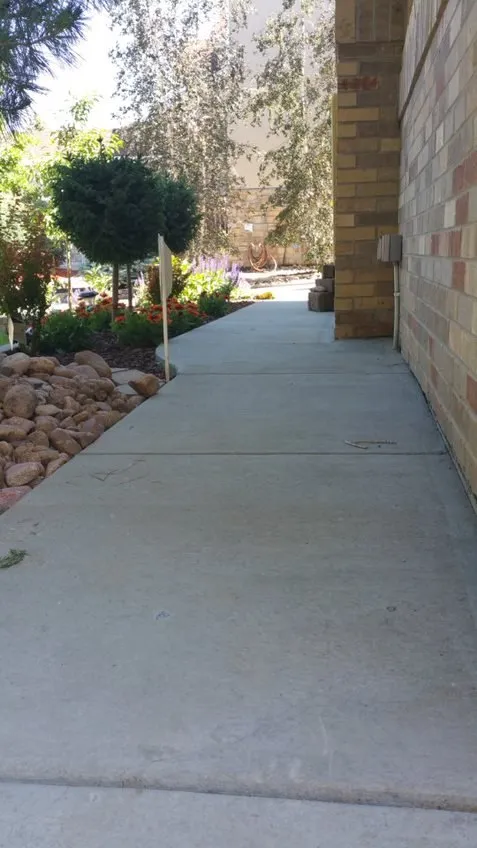 Custom Decks broom finish concrete path aurora colorado Custom Decks broom finish concrete path aurora colorado
