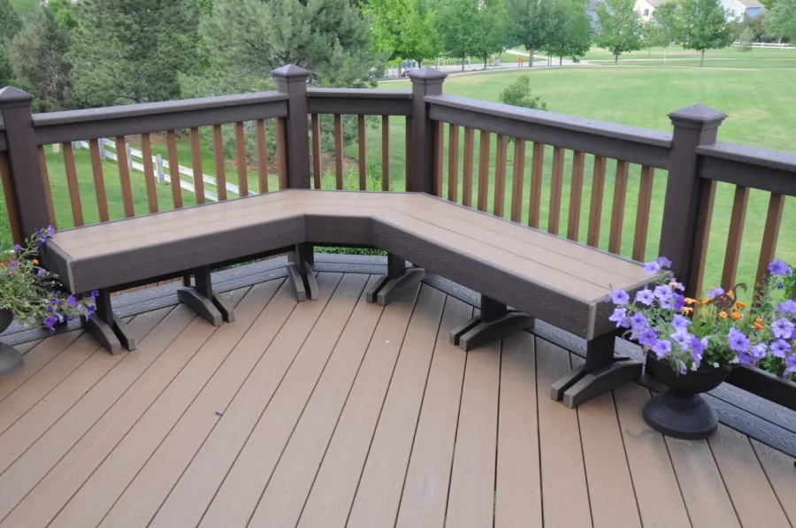 Custom Decks Built in Benches Aurora Colorado Custom Decks Built in Benches Aurora Colorado