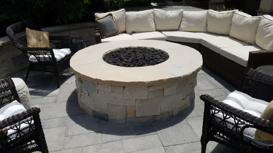 Custom Decks simple 4 wide round fire pit Greenwood Village Colorado