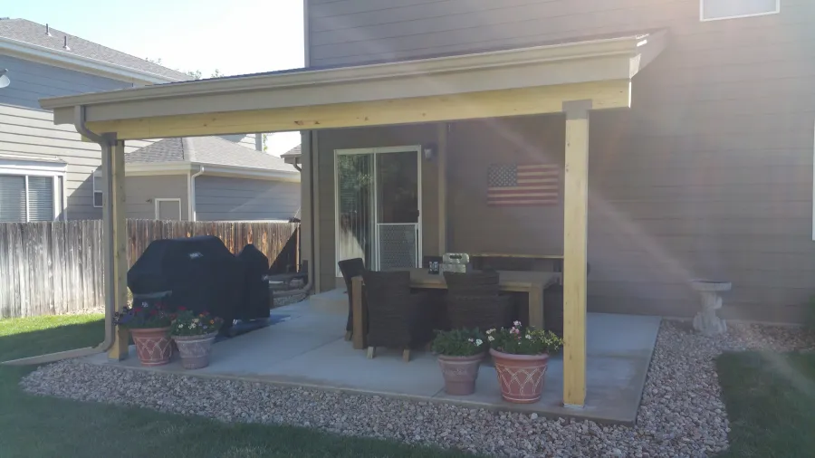 Custom Decks shed roof exposed beam castle rock colorado