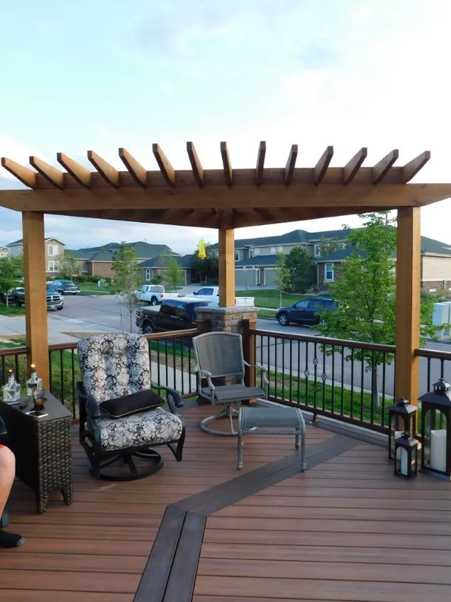 Custom Decks triangle pergola Parker Colorado