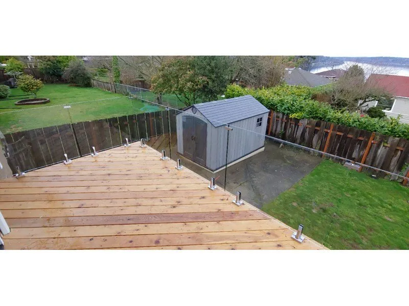 Custom Decks Glass Panel rail Bothell Washington